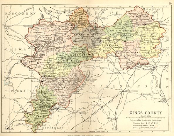 from Philip's handy atlas of the counties of Ireland, constructed by John Bartholomew; revised by P.W. Joyce, London 1882.