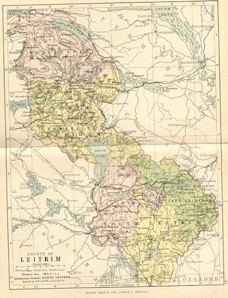 from Philip's handy atlas of the counties of Ireland, constructed by John Bartholomew; revised by P.W. Joyce, London 1882.