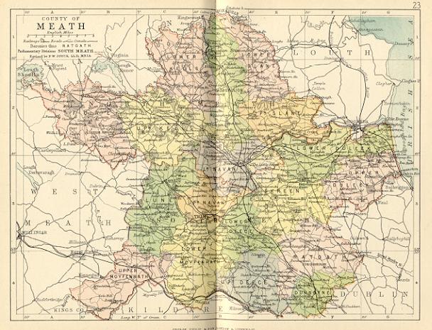 from Philip's handy atlas of the counties of Ireland, constructed by John Bartholomew; revised by P.W. Joyce, London 1882.