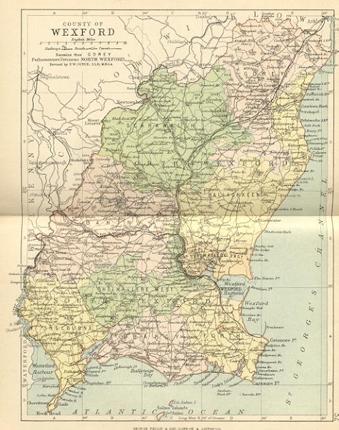 from Philip's handy atlas of the counties of Ireland, constructed by John Bartholomew; revised by P.W. Joyce, London 1882.