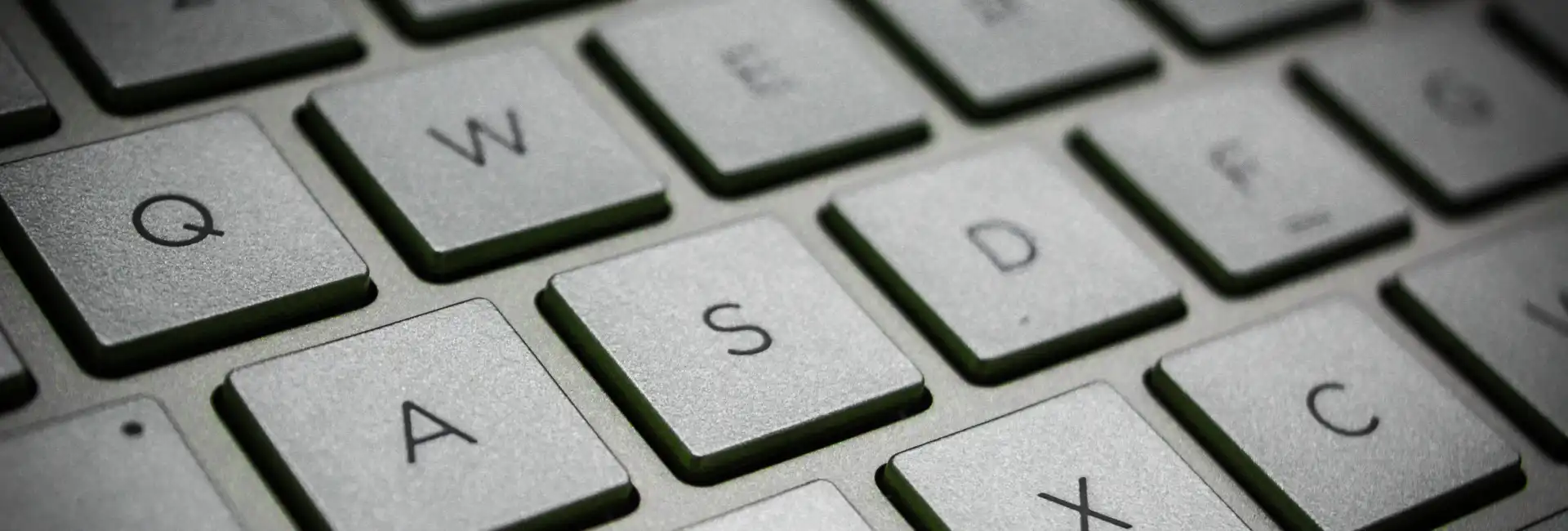 close up of a grey computer keyboard