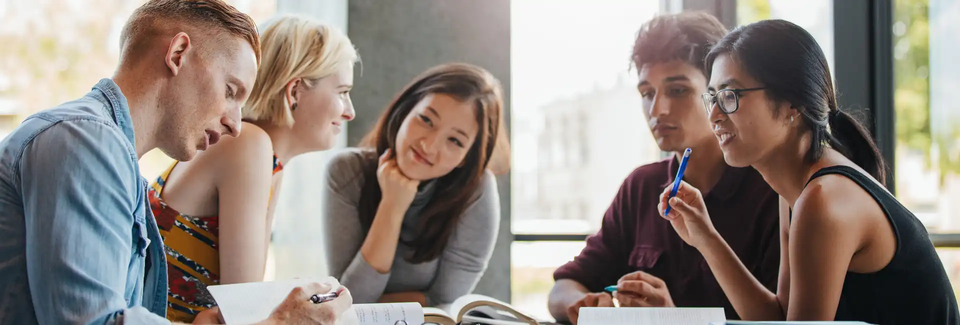 group of students working at a table