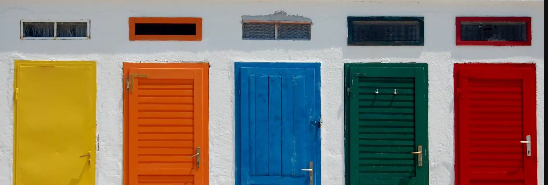four colourful doors