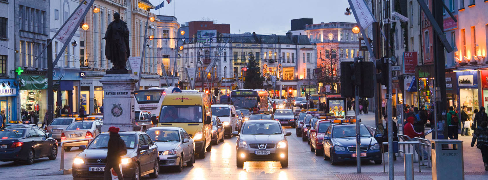 A photo of Patrick Street at dusk