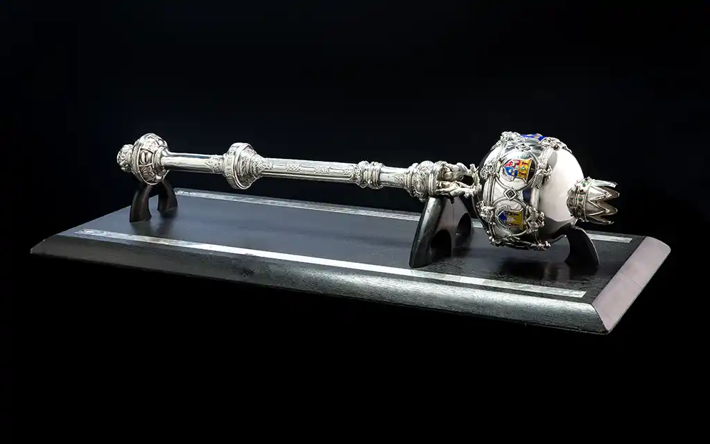 The silver university mace