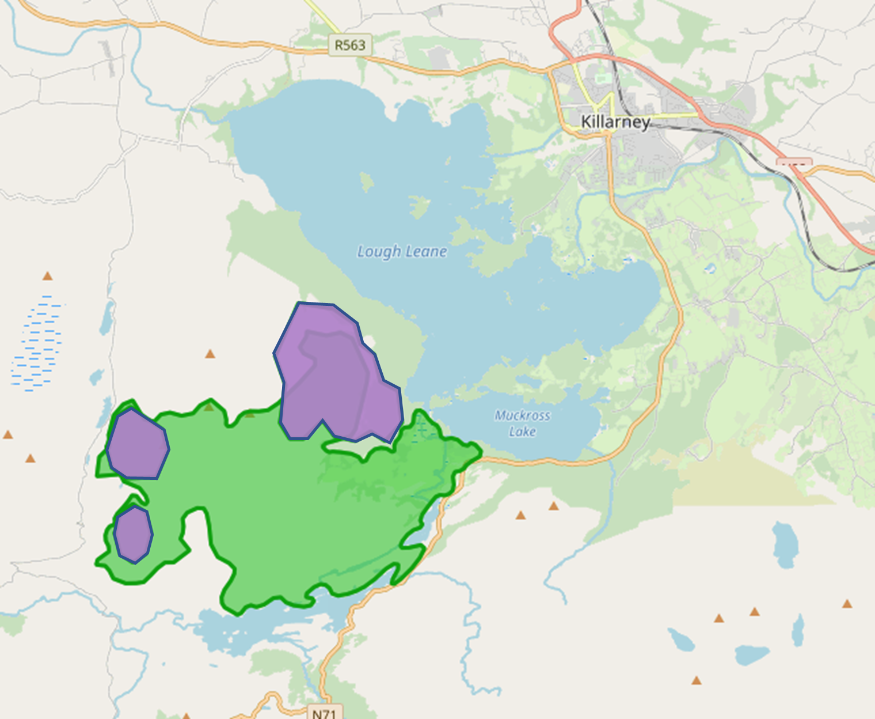 Map of burned area according to MODIS