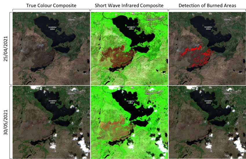 Image of burned area according to sentinel-2