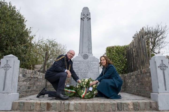 The Lord Mayor of Cork, Cllr Joe Kavanagh, accompanied by his wife Stephanie, recently  placed a wreath at the monument at Ballycannon, Clogheen commemorating the six men who were shot by the Black and Tans on the night of March 22, 1921. Picture: Brian Lougheed
