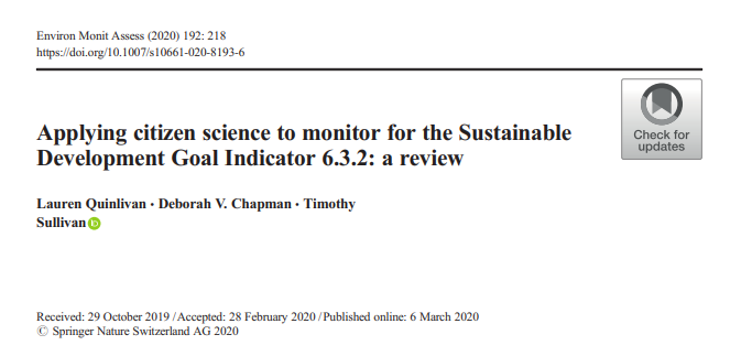 New article in Environmental Monitoring and Assessment!