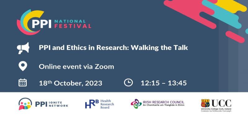 Upcoming webinar: PPI and Ethics- Walking the Talk, 18th Oct.
