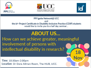 Registration now open! Half-day seminar on PPI and persons with intellectual disability, 18th Nov.