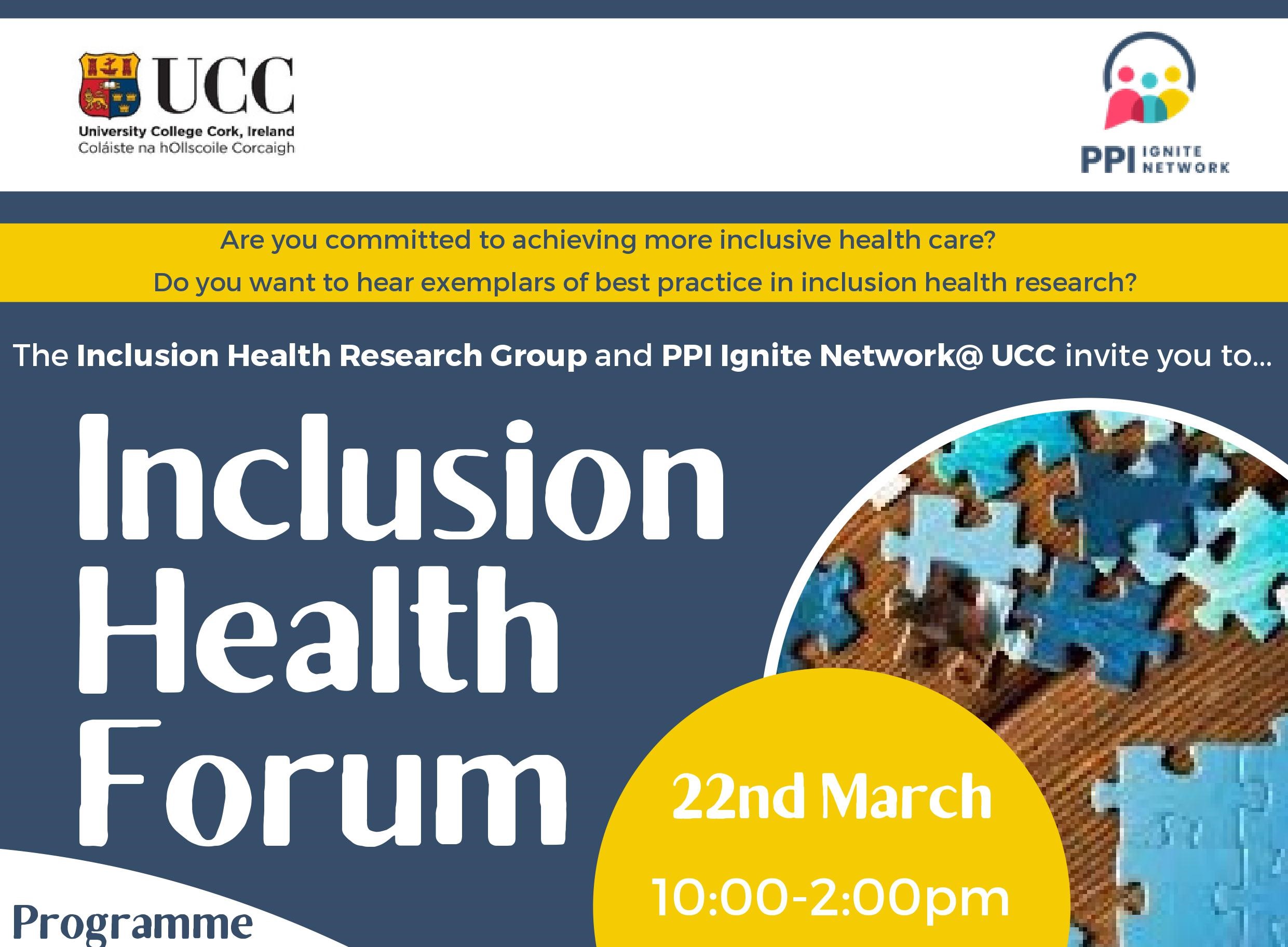 Upcoming Event: Inclusion Health Forum, 22nd March 2023.