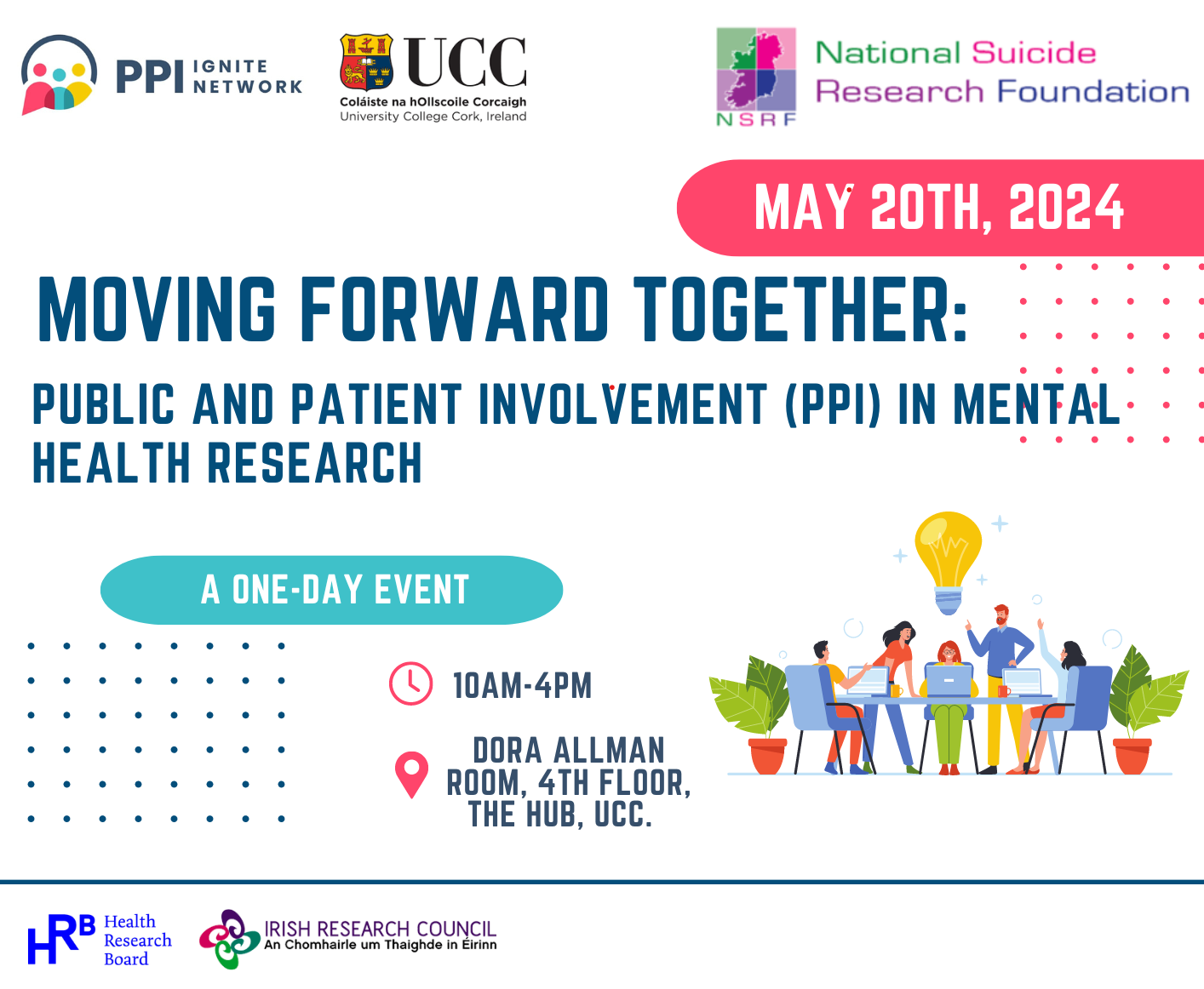 Registration now open for PPI in Mental Health Research Event, 20th May.