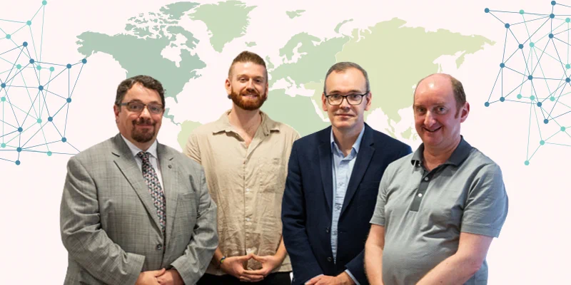 Photo (L-R): Professor John Cryan, Benjamín Valderrama, Professor Aonghus Lavelle, Professor Gerard Clarke
