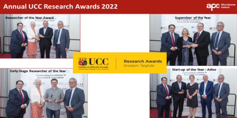 APC collecting their awards at the UCC 2022 Research Awards