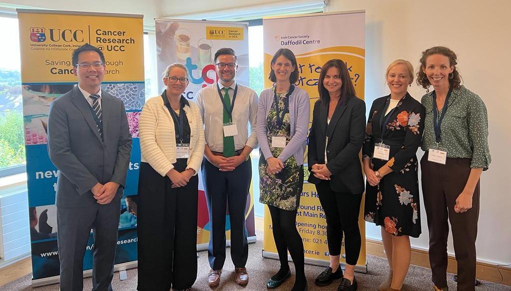 Dr Michael Keng, Dr Deirdre O Mahony, Prof Roisin Connolly, Gene Cunningham, Dr Claire O Regan, Claire Forde and Louise Tangney at the ASCO QTP in Bru Columbanus