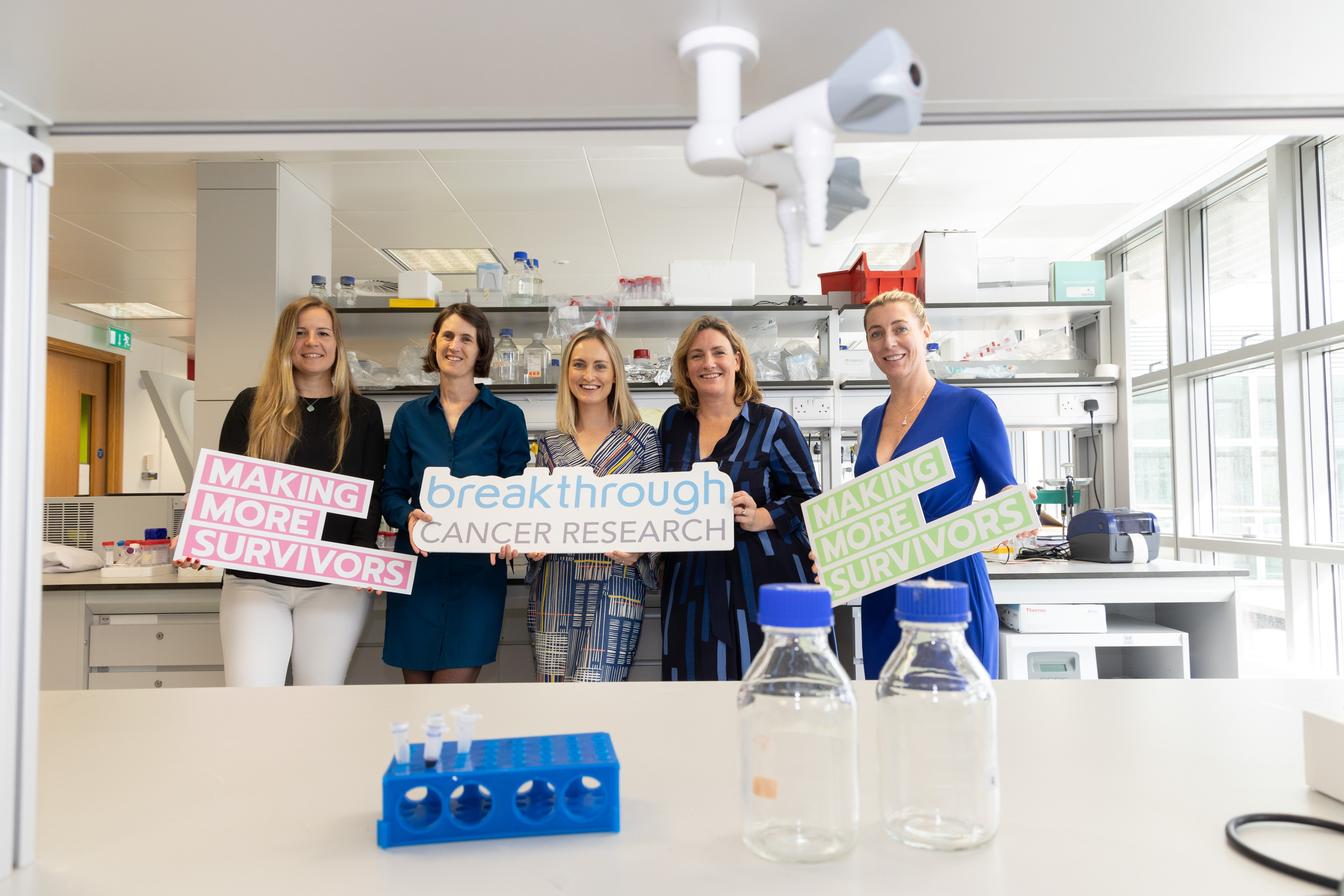 Dr Laia Raigal (UCC CTG Manager) ,Professor Roisin Connolly (Director, UCC Cancer Trials Group), Dr Maeve Hennessy (BCR Fellow 2022), Orla Dolan (CEO, Breakthrough Cancer Research) and Dr Dearbhaile Collins (Medical Oncologist, CUH)