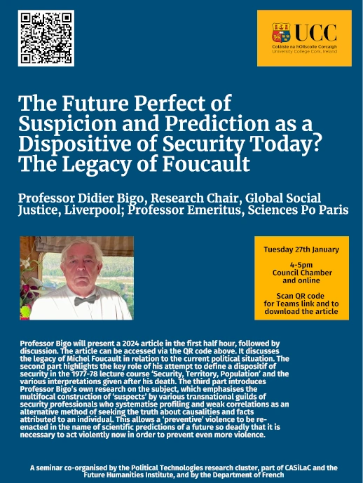 A poster advertising Didier Bigo's talk