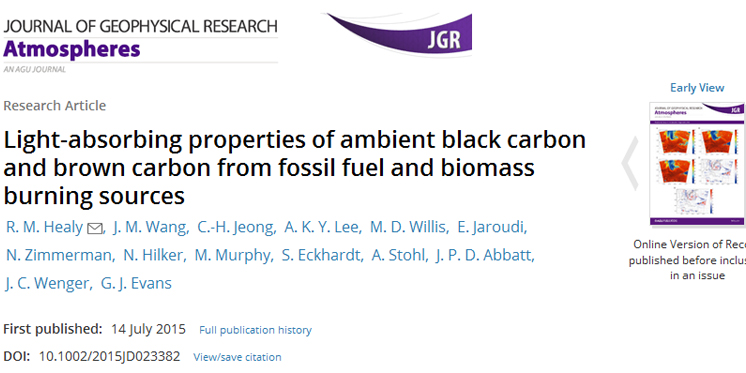 New Publication in Journal of Geophysical Research