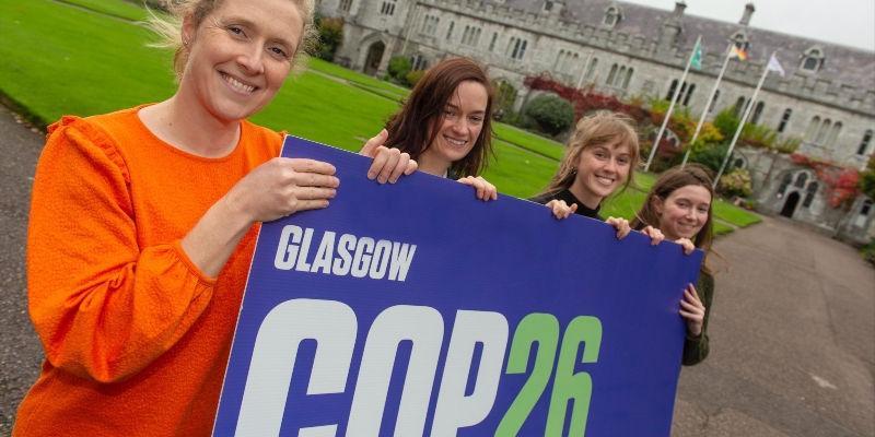 Dr Rhoda Jennings, Dr Marguerite Nyhan, Clara Felberbauer & Vera O’Riordan are among the UCC and Irish government delegation that are attending COP26