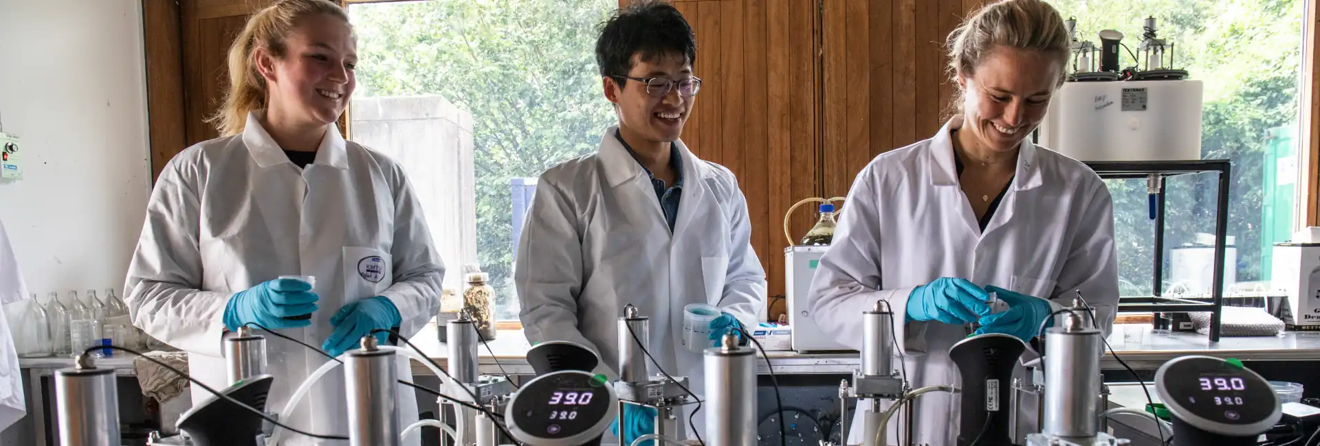 Researchers collaborate in a lab setting at UCC Sustainability Institute
