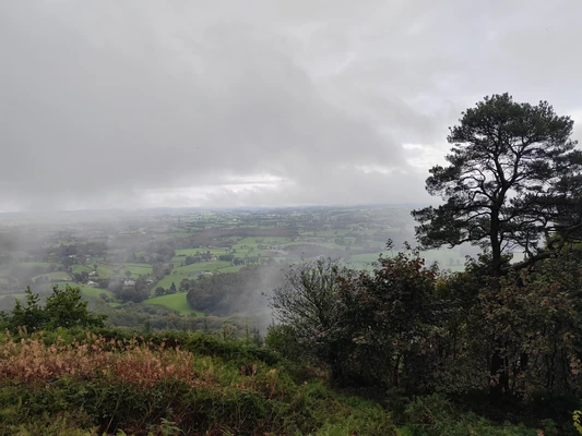 A misty day overlooking Irish countryside A misty day overlooking Irish countryside