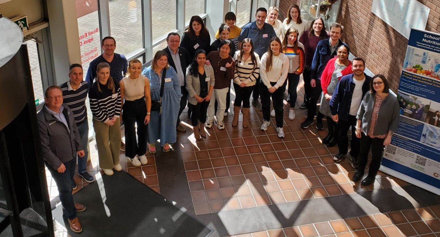 Professor Seamus O'Mahoney and Dr Nadia Grasso with the first student group to complete the new Plant-Based Ingredients Course