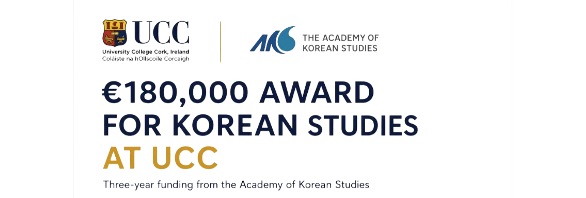 Prestigious Award for Korean Studies at UCC