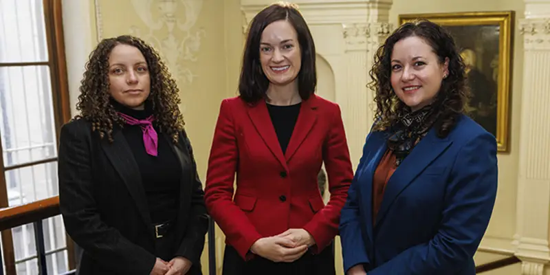 Photo (L-R): Dr Yairen Jerez Columbié, Professor Marguerite Nyhan and Dr Sarah Bezan. Photo credit: Damien Eagers.