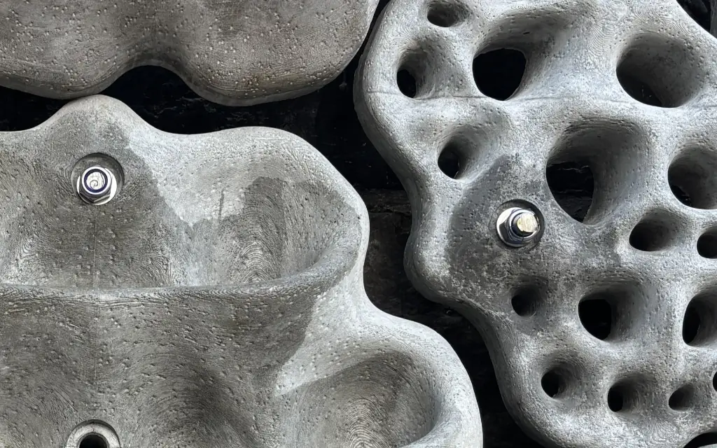 Close up detail of a seawall