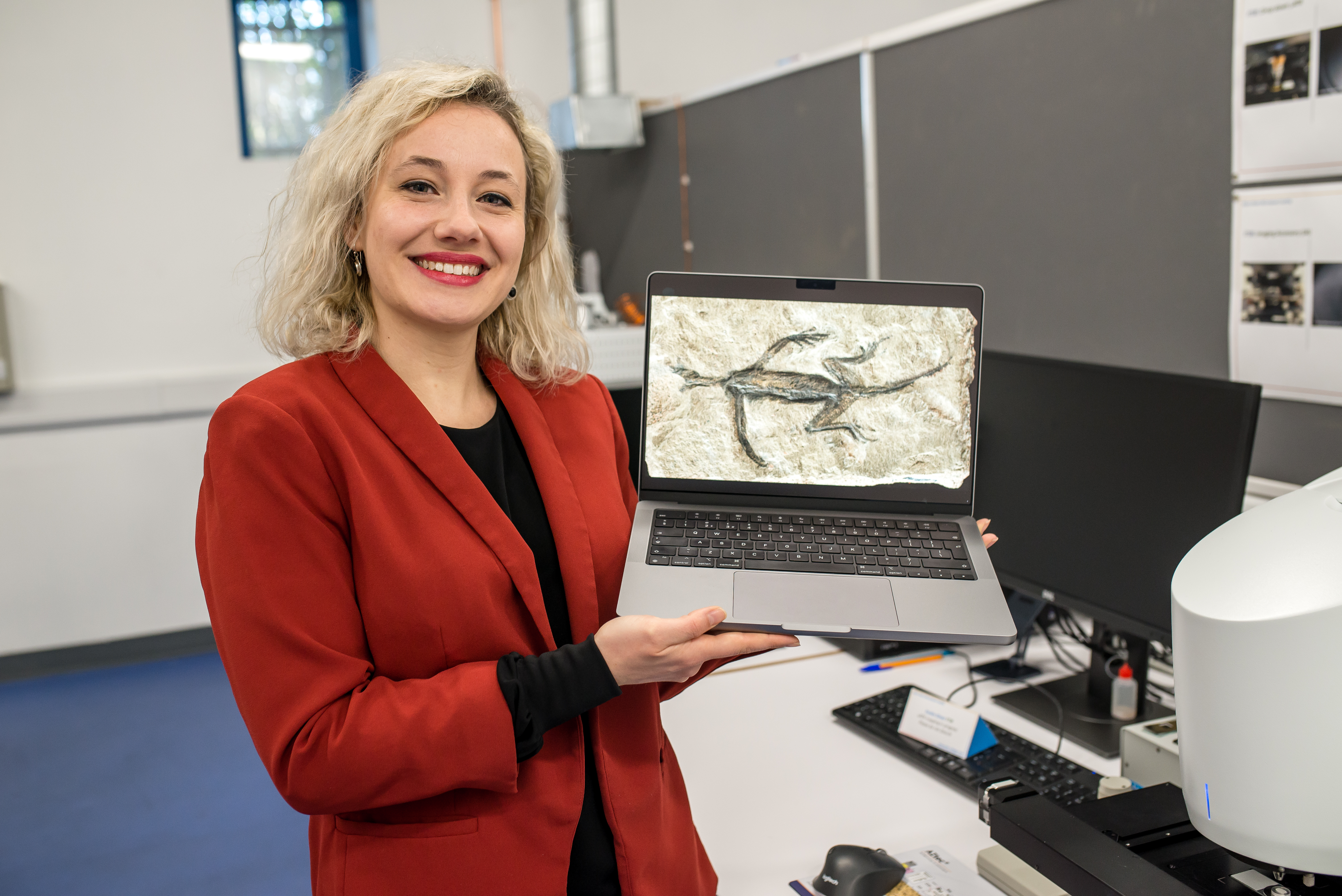 Dr Valentina Rossi of University College Cork, Ireland, who led the research team which discovered that a 280-million-year-old lizard fossil is, in part, a forgery. (Image credit: Zixiao Yang)
