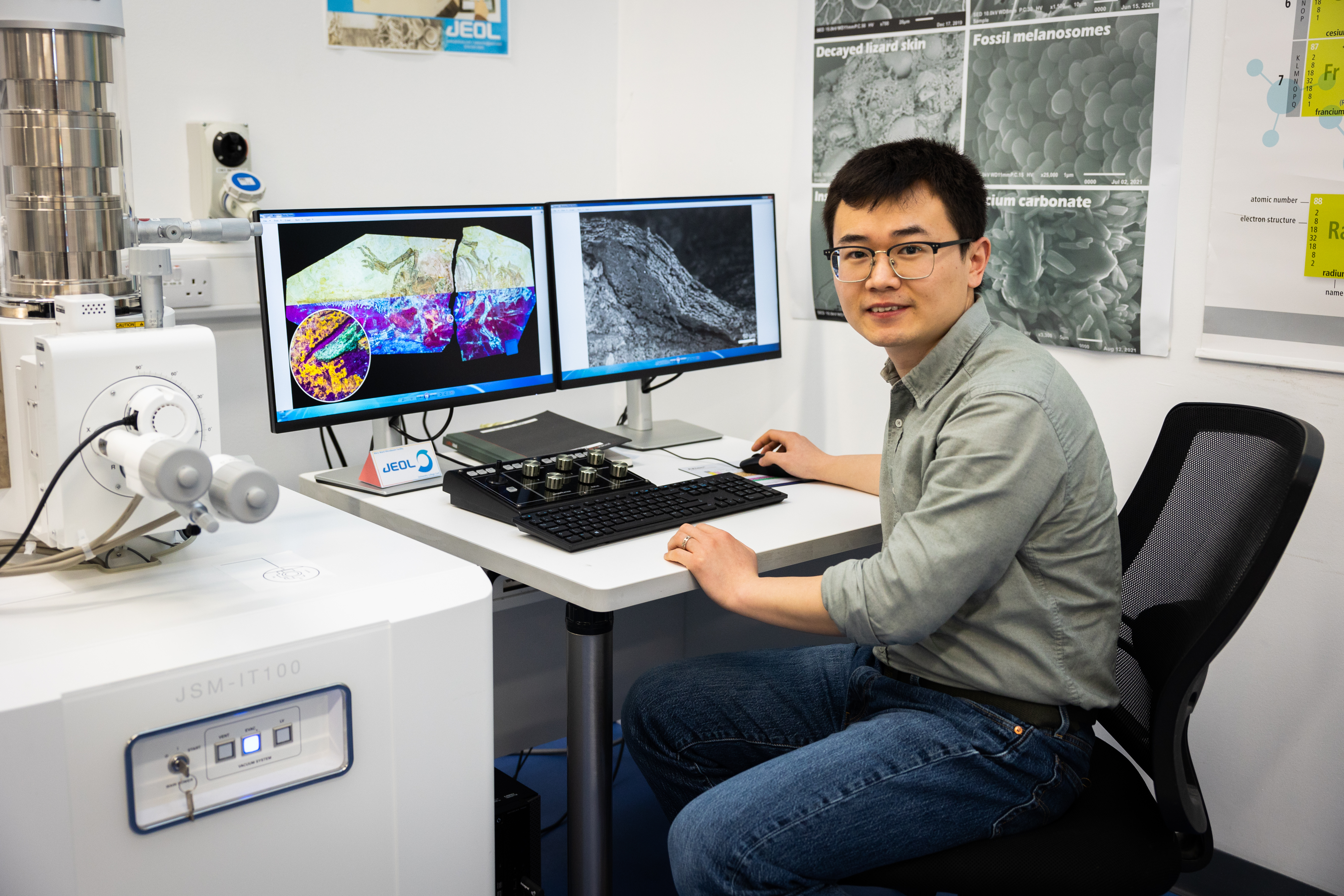 Dr Zixiao Yang of University College Cork, Ireland, who led the research team that discovered zoned skin development in the feathered dinosaur Psittacosaurus. Photo: Ruben Tapia/UCC TV