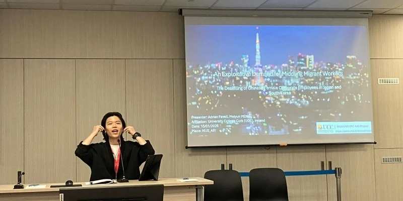 Mei presenting the work at the annual IMISCOE conference in Girona, in July 2026 Mei presenting the work at the annual IMISCOE conference in Girona, in July 2026