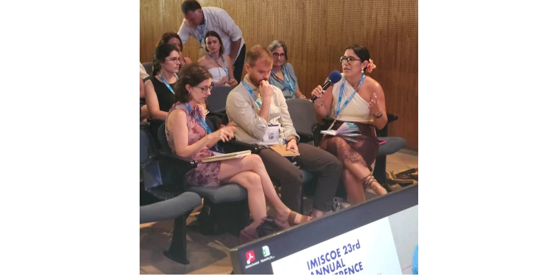 Paula Nimbriotis takes questions at the IMISCOE panel