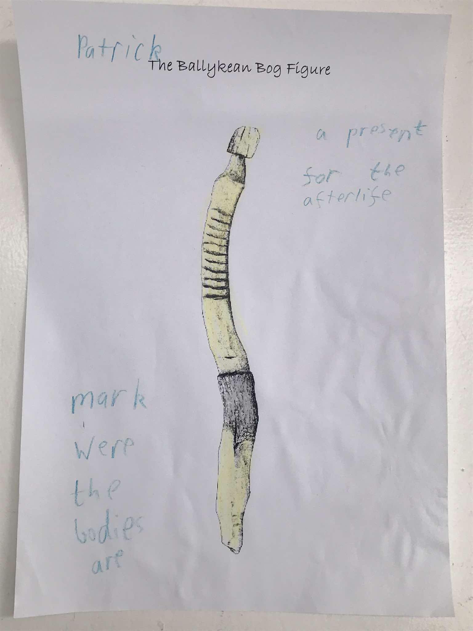 Student's interpretation of the Ballykean bog figure