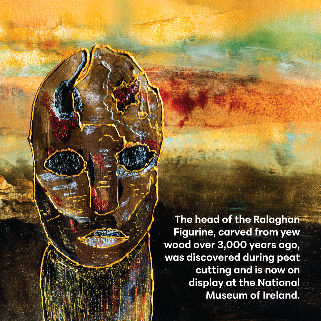 Image of the Bronze Age wooden Ralaghan bog figure