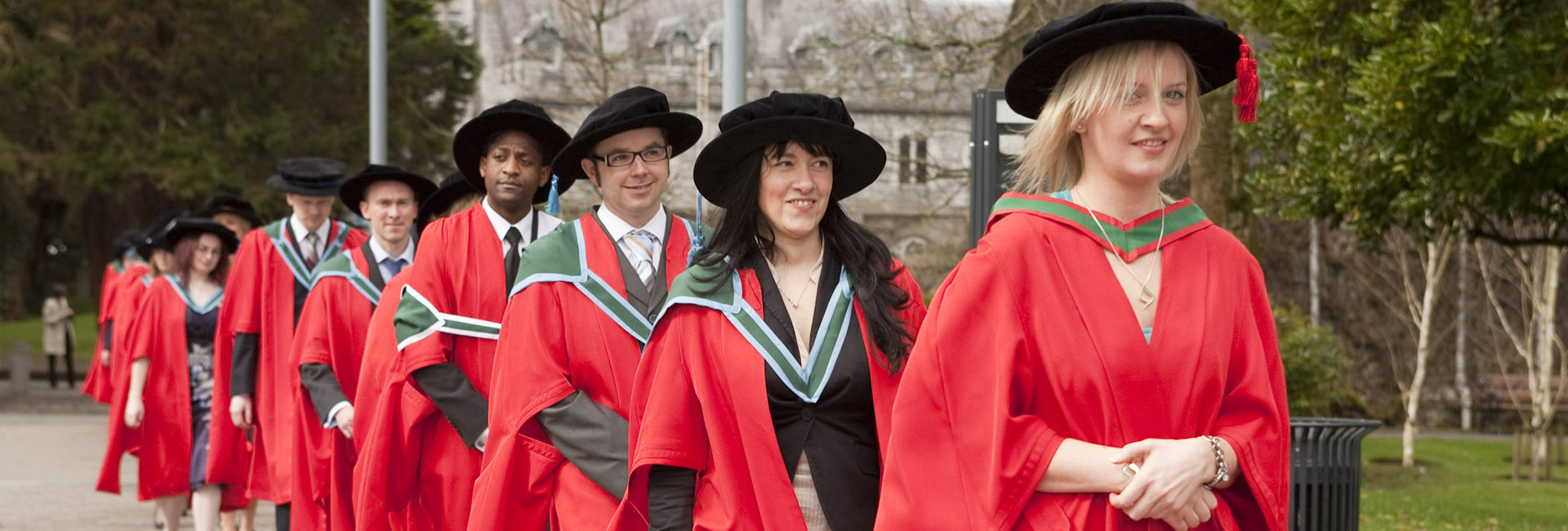 PhD Students walking during their graduation