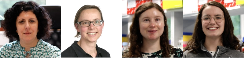 collage of portrait photos of Rossana Henriques, Astrid Wingler, Cathering Gough and Grace Hurley