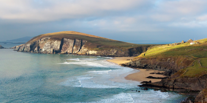 UCC researchers at the Sustainability Institute have developed Ireland’s first national Coastal Exposure Index, pinpointing where communities, cultural heritage and other coastal assets face the greatest exposure. Mayo has the largest stretch of coastline classified as “Very High Exposure”, at 414.5 km. Pictured above: Achill Island, Co. Mayo.