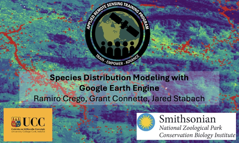 The image shows the habitat suitability map created using Google Earth Engine to guide the reintroduction of giraffes in Angola. Making such models was part of what was presented in the course ‘Species Distribution Modeling with Google Earth Engine’. (Image: Dr Ramiro Crego).