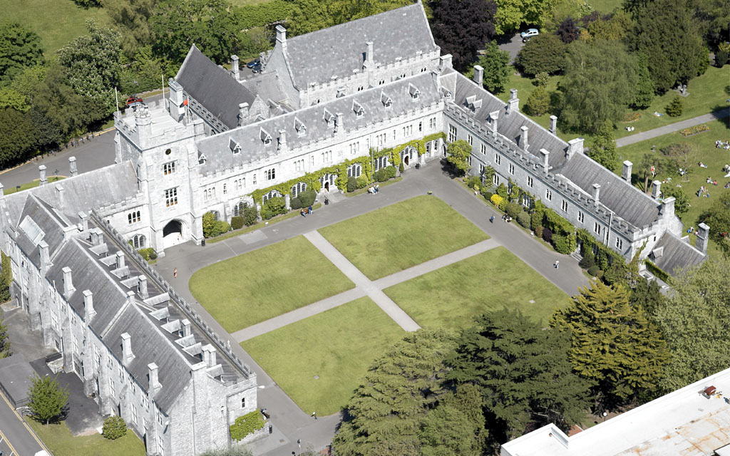 Aerial image of the UCC Quad