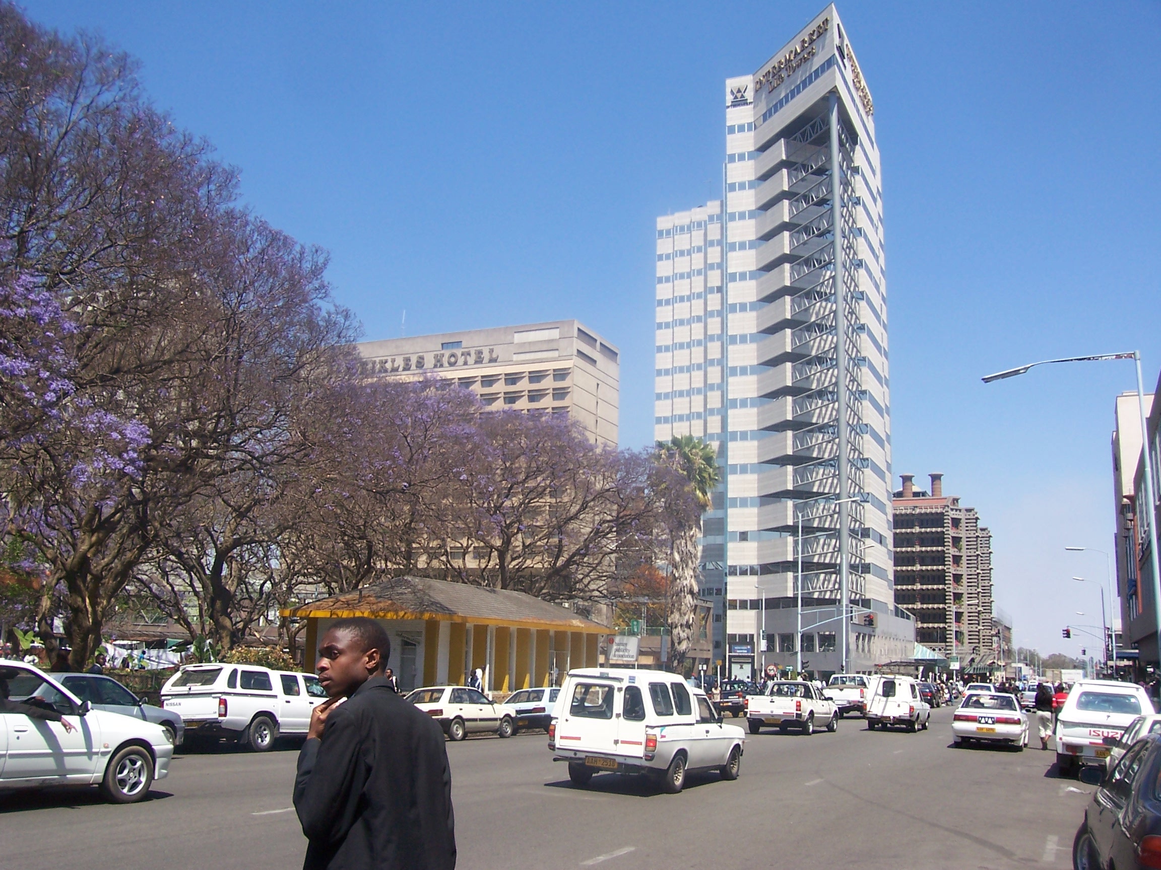 Sam Nujona Street, Harare, Zimbabwe, by Damien Farrell, CC BY-SA 3.0