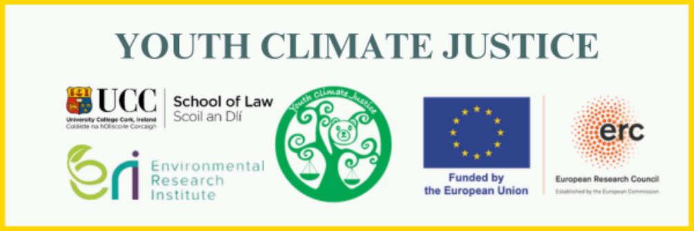 a section of logo's such as UCC, UCC School of Law, Environmental research institute, European Research Council and the EU flag.