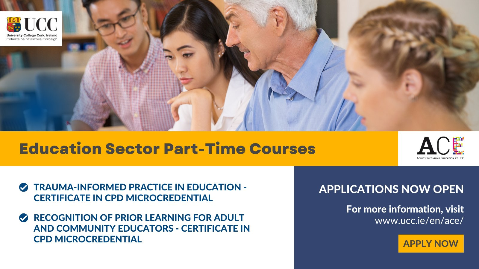 Education Sector Part Time Courses Open Now