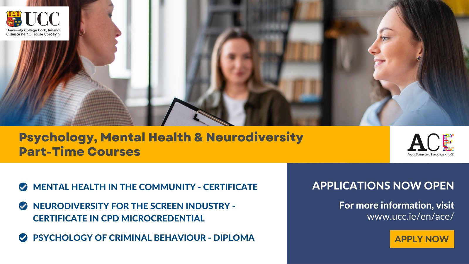 Psychology, Mental Health and Neurodiversity Part Time Courses Now Open