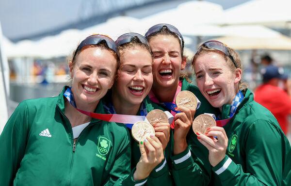 Tokyo 2020: Ireland women’s four rowers power home to win bronze