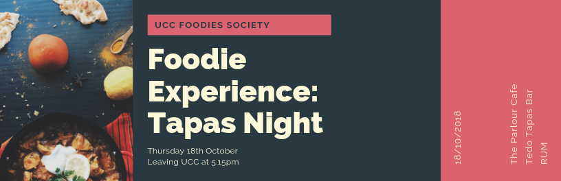 Foodies Experience Tapas Night, Tonight, Thursday October 18th 
