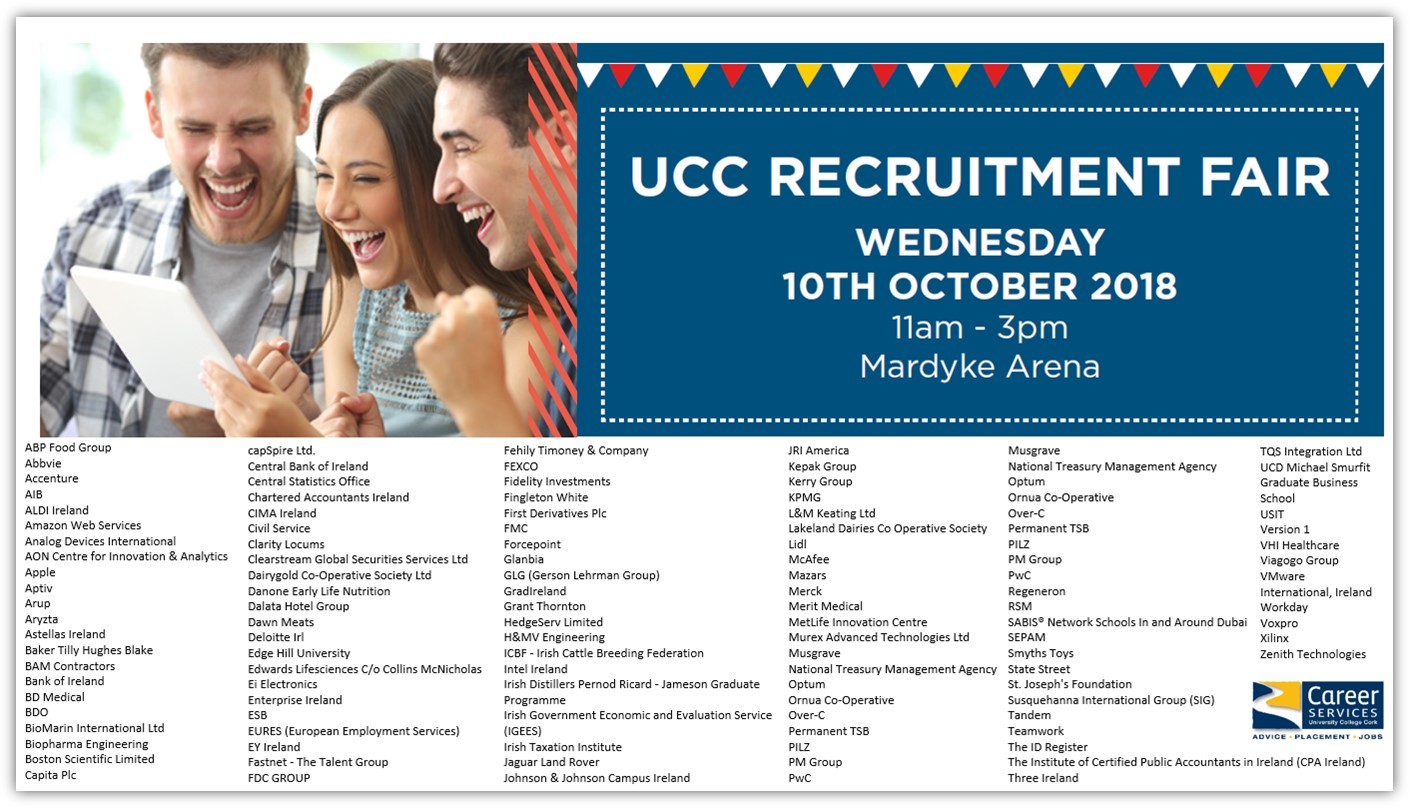 UCC Recruitment Fair Wednesday 10th October