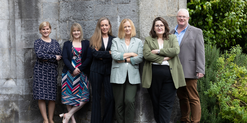 Pictured are Aoife O’Sullivan, Head of Network Development and Innovation, Skillnet Ireland; Megan Pardy, Marketing Manager, Adult Continuing Education, UCC; Susan Costello, Network Director BioPharmaChem Skillnet; Siobhán Dean, Senior Executive BioPharmaChem Ireland/IBEC; Mags Arnold, UCC Project Lead IUA MicroCreds and Dr Eoin Fleming, Lecturer UCC School of Pharmacy and School of Biochemistry and Cell Biology. Image: Darragh Kane.