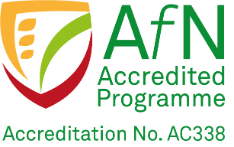 An accreditation logo issued by the Association for Nutrition